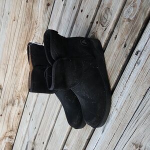 Black Slip On Platform Wedge Heel Bootie Ugg lookalike Slip on 9 Women's Fall